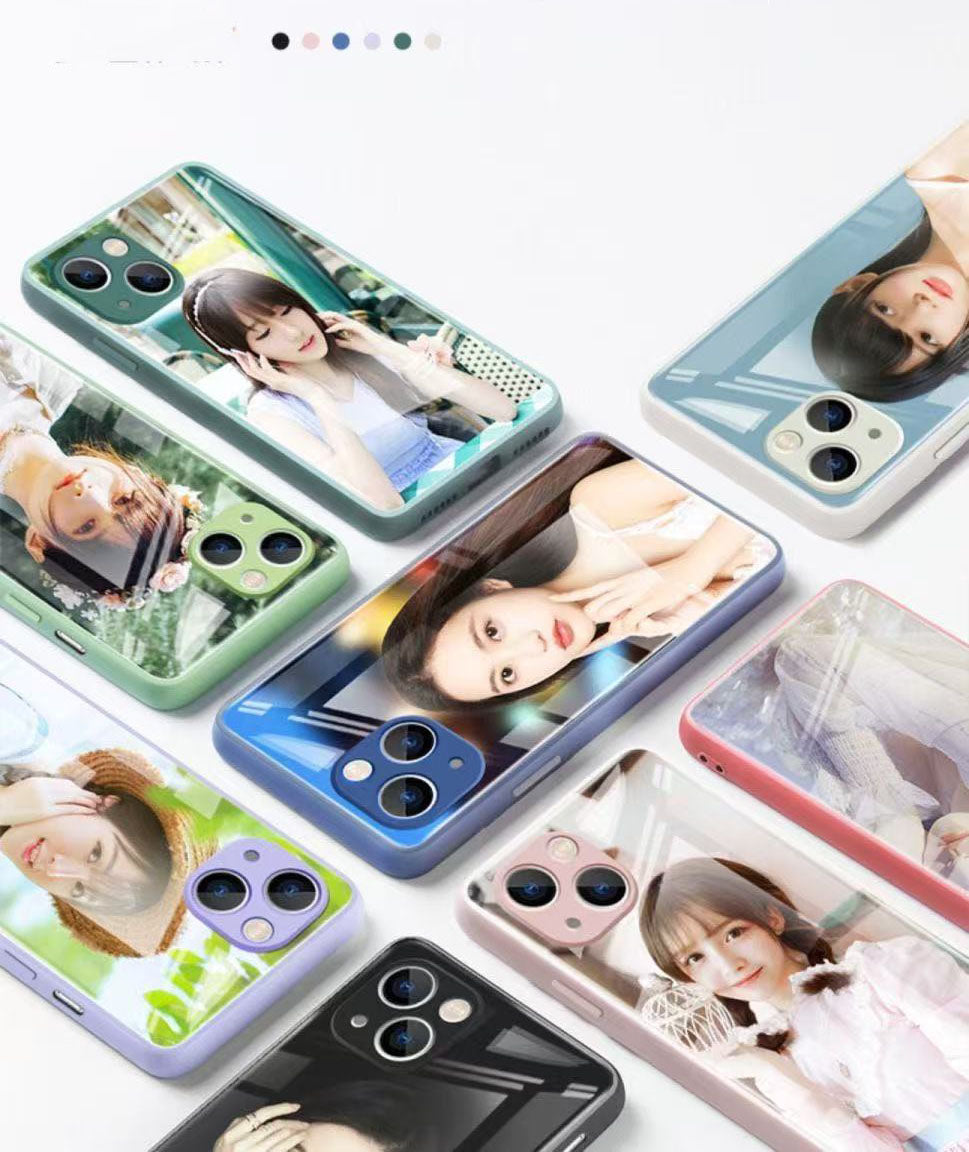 スマホケース  カスタムシリーズ 液体強化ガラス  耐衝撃・防振性能に優れ、高級感あふれるスマホケースで、iPhone に対応