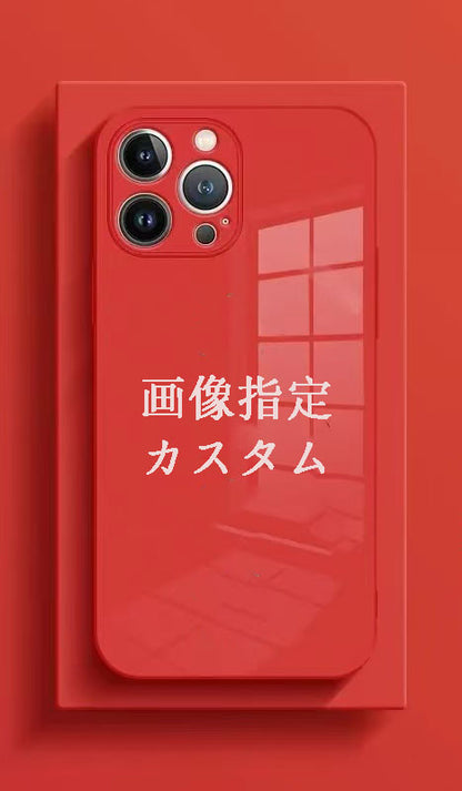 スマホケース  カスタムシリーズ 液体強化ガラス  耐衝撃・防振性能に優れ、高級感あふれるスマホケースで、iPhone に対応