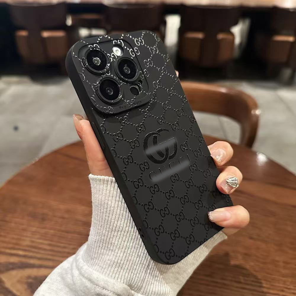 スマホケース  高級感 軟質シリコン  ダブルG 全14色 耐衝撃・防振性能に優れ、高級感あふれるスマホケースで、iPhone に対応