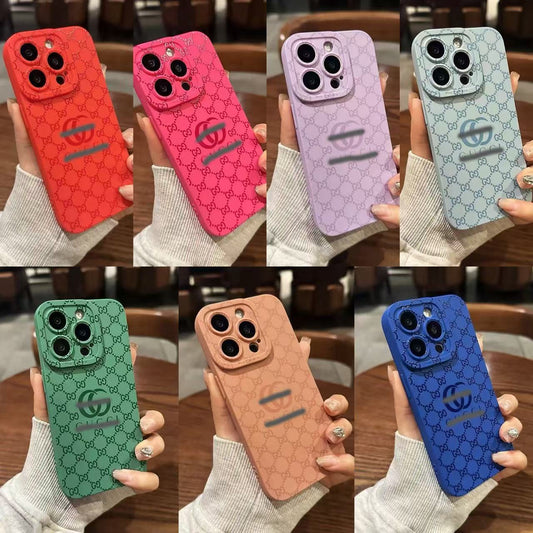 スマホケース  高級感 軟質シリコン  ダブルG 全14色 耐衝撃・防振性能に優れ、高級感あふれるスマホケースで、iPhone に対応