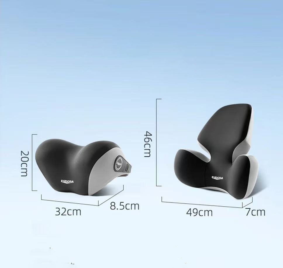 カー用品  車載ヘッドレストと腰部サポート 全9色 航空級クッション  天然ゴムラテックス 記憶フォーム車載シートクッションとヘッドレスト