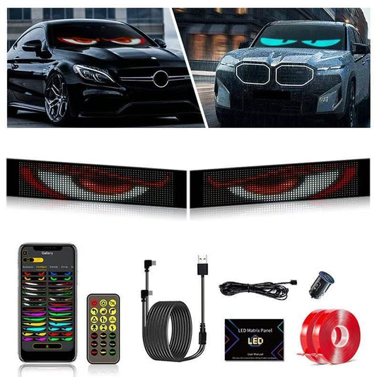 カー用品　車アクセサリー  悪魔の目（2 枚セット）  車両専用デビルアイ LED フレキシブルディスプレイ、USB カーアクセサリー