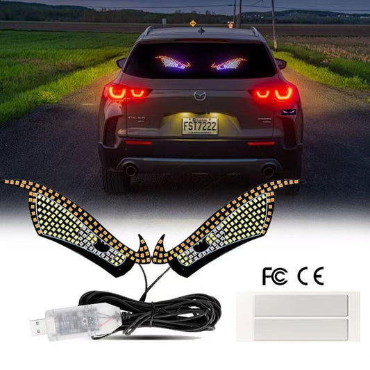 カー用品　車アクセサリー　悪魔の目 車用ダイナミックアイライト、車載 LED 装飾灯、車窗装飾