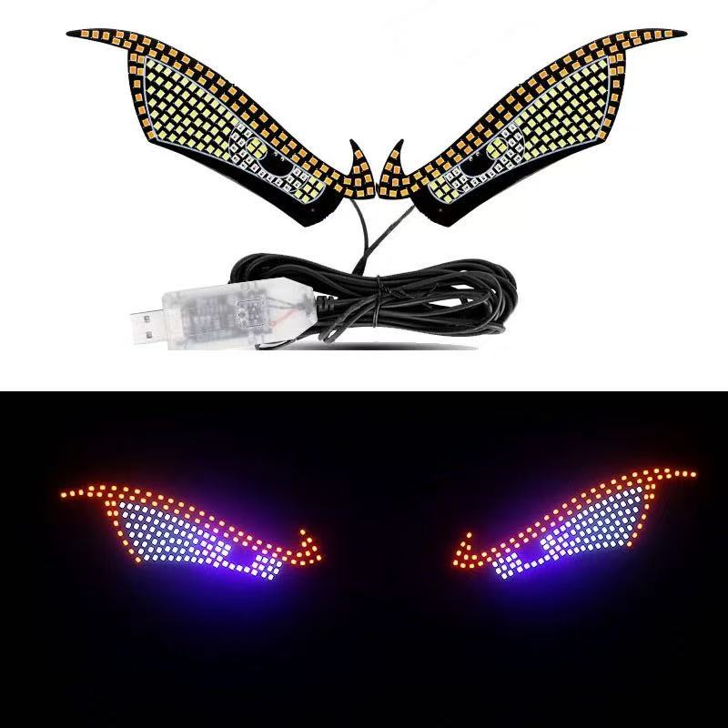 カー用品　車アクセサリー　悪魔の目 車用ダイナミックアイライト、車載 LED 装飾灯、車窗装飾