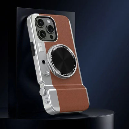 スマホケース  一体型プロカメラ風（磁気吸着式・化粧鏡付き） 全9色  耐衝撃・防振性能に優れ、高級感あふれるスマホケースで、iPhone に対応