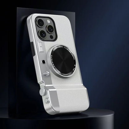 スマホケース  一体型プロカメラ風（磁気吸着式・化粧鏡付き） 全9色  耐衝撃・防振性能に優れ、高級感あふれるスマホケースで、iPhone に対応
