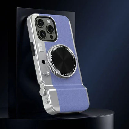 スマホケース  一体型プロカメラ風（磁気吸着式・化粧鏡付き） 全9色  耐衝撃・防振性能に優れ、高級感あふれるスマホケースで、iPhone に対応