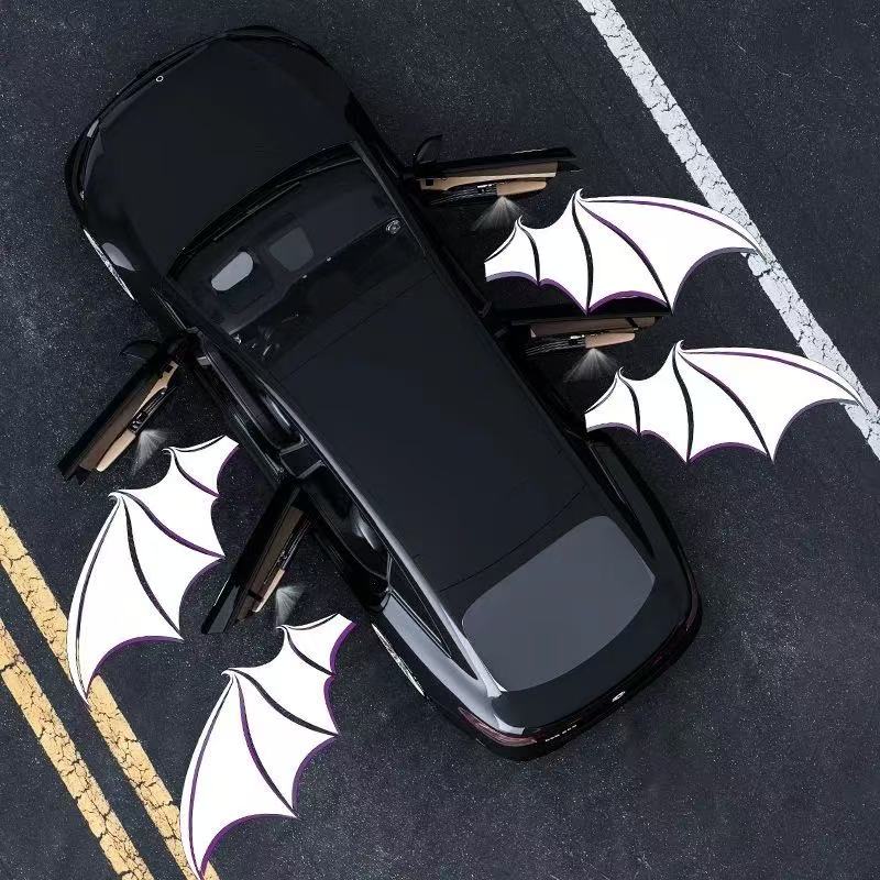 車ドアライト  天使の翼  悪魔の翼  車用品・カー用品・ドアウィング・汎用・カーアクセサリー・穴あけない・電池必要・光る・2点セット/4点セット