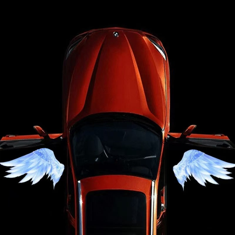 車ドアライト  天使の翼  悪魔の翼  車用品・カー用品・ドアウィング・汎用・カーアクセサリー・穴あけない・電池必要・光る・2点セット/4点セット