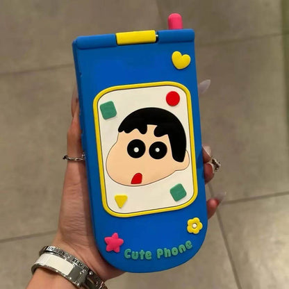 スマホケース  折りたたみ式カートゥーンスマホケース  耐衝撃・防振性能に優れ、高級感あふれるスマホケースで、iPhone に対応
