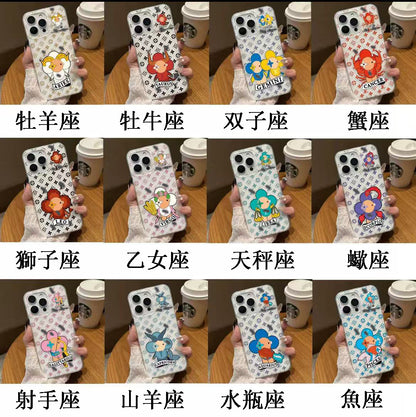 スマホケース  ダブルＶ 12 星座柄 耐衝撃・防振性能に優れ、高級感あふれるスマホケースで、iPhone11~16 に対応