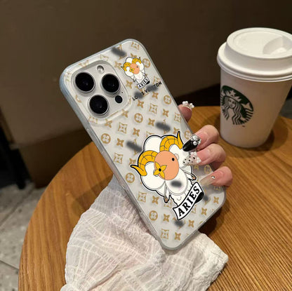 スマホケース  ダブルＶ 12 星座柄 耐衝撃・防振性能に優れ、高級感あふれるスマホケースで、iPhone11~16 に対応