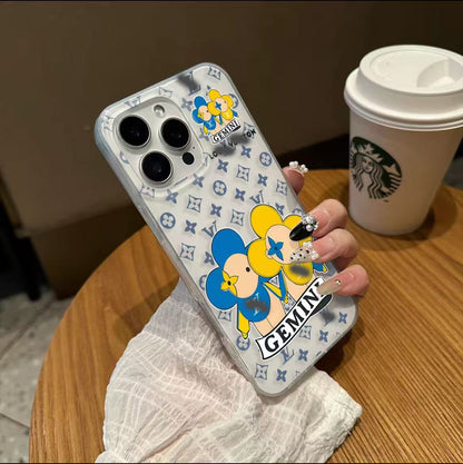 スマホケース  ダブルＶ 12 星座柄 耐衝撃・防振性能に優れ、高級感あふれるスマホケースで、iPhone11~16 に対応