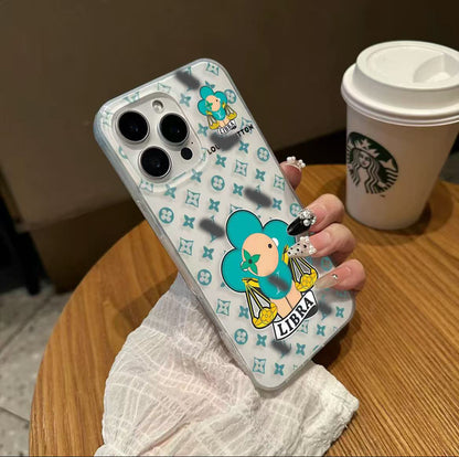 スマホケース  ダブルＶ 12 星座柄 耐衝撃・防振性能に優れ、高級感あふれるスマホケースで、iPhone11~16 に対応