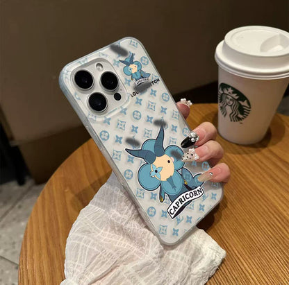 スマホケース  ダブルＶ 12 星座柄 耐衝撃・防振性能に優れ、高級感あふれるスマホケースで、iPhone11~16 に対応