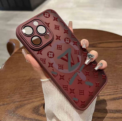 スマホケース  高級感マグネット式  ダブルV  レンズ保護付き   耐衝撃・防振性能に優れ、高級感あふれるスマホケースで、iPhone12~16 に対応