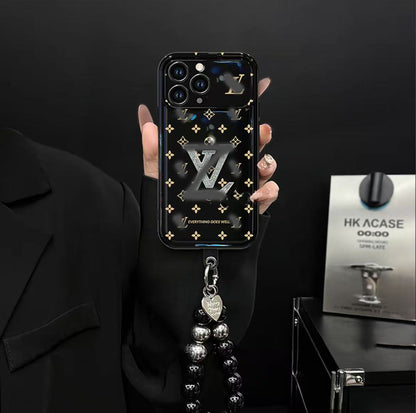 スマホケース  高級感大きな窓付き  ダブルV  ブレスレットを付き   耐衝撃・防振性能に優れ、高級感あふれるスマホケースで、iPhone11~17 に対応