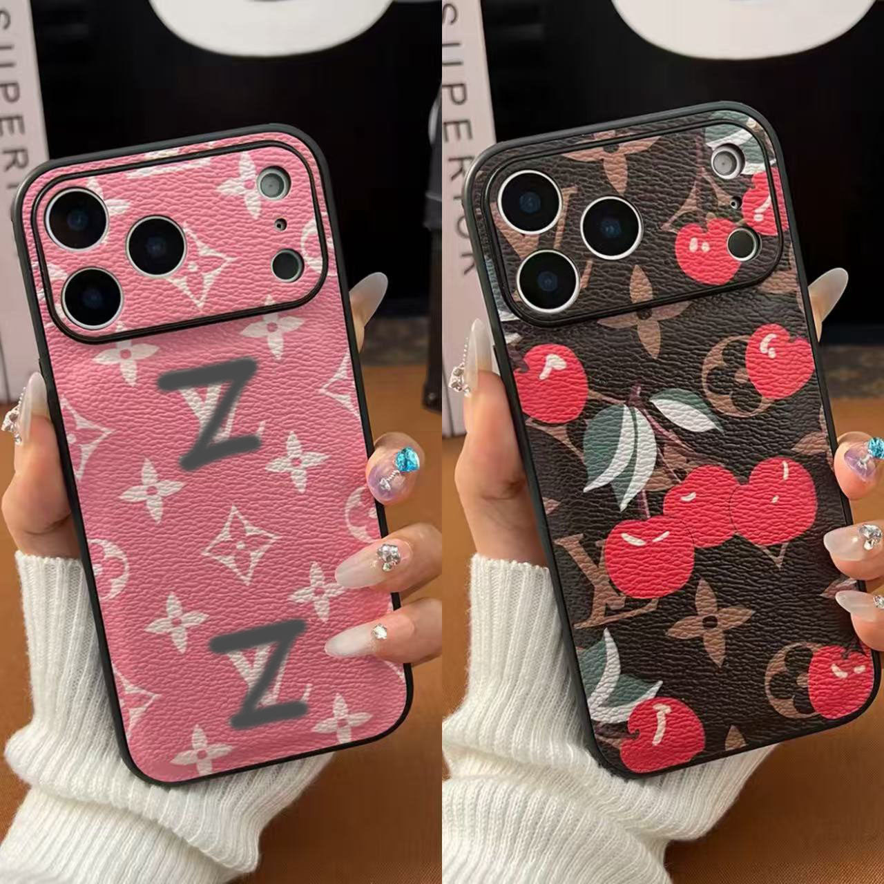 スマホケース  高級感PU 素材  ダブルV  耐衝撃・防振性能に優れ、高級感あふれるスマホケースで、iPhone13~17 に対応