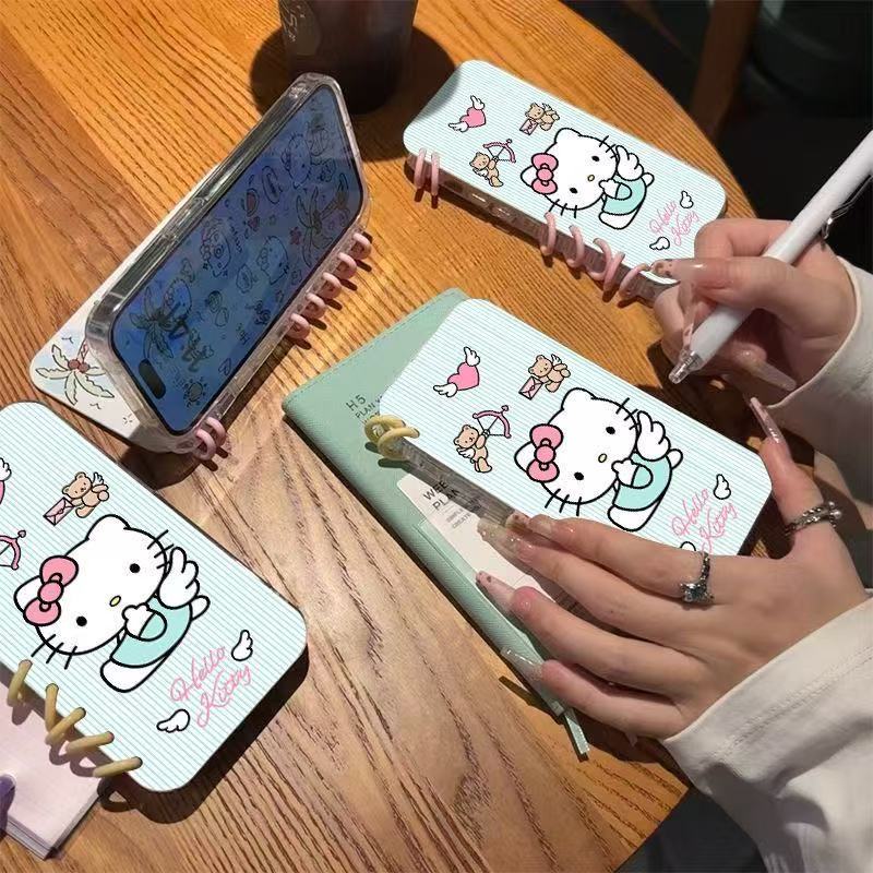 本型スマホケース 定番キャラクター「ハローキティ」テーマ 手帳型スマホケース  キャラクターの柔らかい 折りたたみ式 ノート型 スマホケース  iPhone に対応