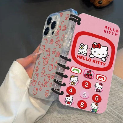 本型スマホケース 定番キャラクター「ハローキティ」テーマ 手帳型スマホケース  キャラクターの柔らかい 折りたたみ式 ノート型 スマホケース  iPhone に対応