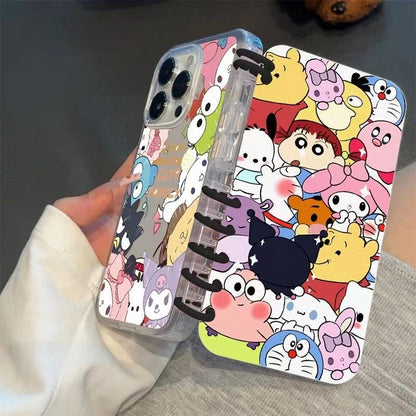 本型スマホケース 人気サンリオキャラクターたちテーマ 手帳型スマホケース  キャラクターの柔らかい 折りたたみ式 ノート型 スマホケース  iPhone に対応