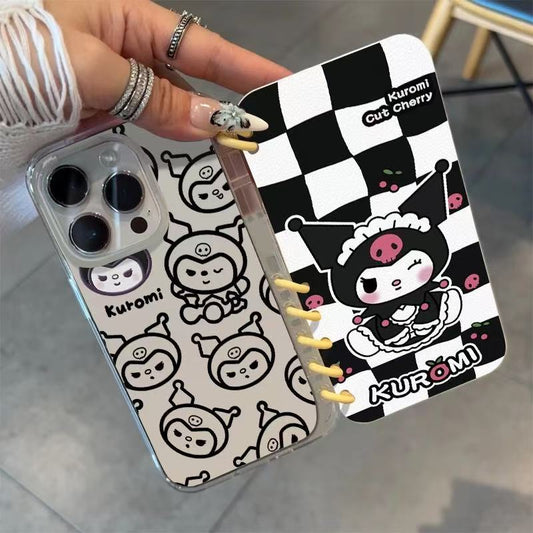 本型スマホケース 「クロミー」が可愛らしくノートテーマ 手帳型スマホケース  キャラクターの柔らかい 折りたたみ式 ノート型 スマホケース  iPhone に対応