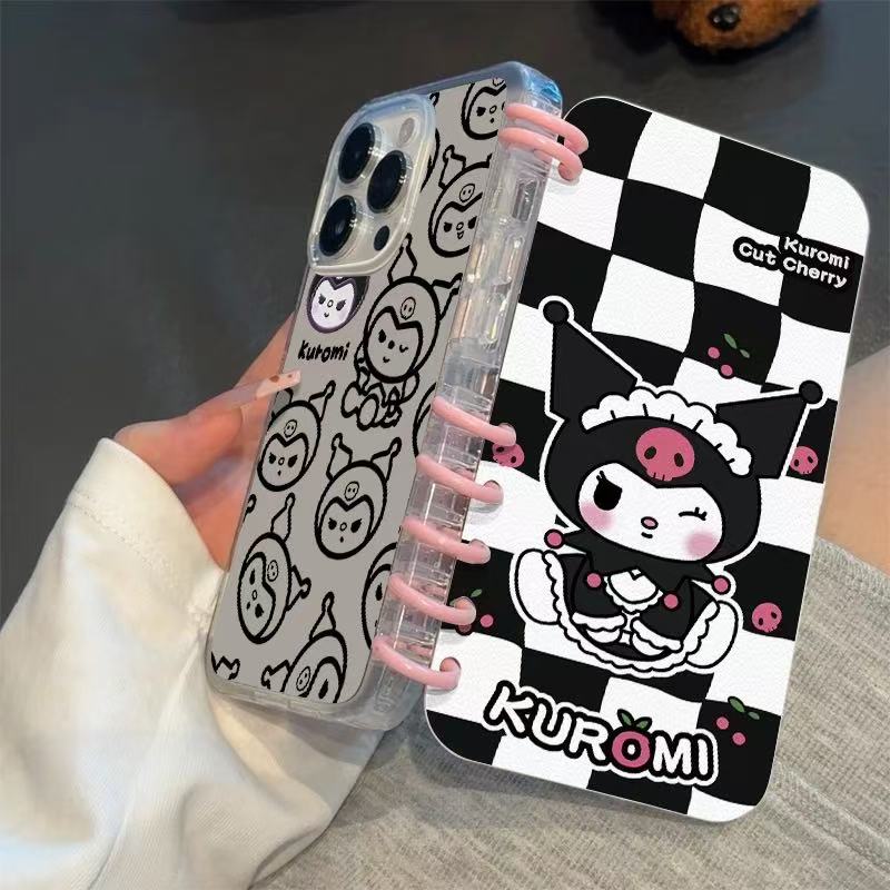 本型スマホケース 「クロミー」が可愛らしくノートテーマ 手帳型スマホケース  キャラクターの柔らかい 折りたたみ式 ノート型 スマホケース  iPhone に対応