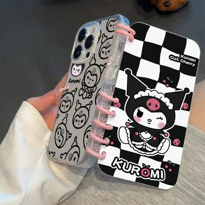 本型スマホケース 「クロミー」が可愛らしくノートテーマ 手帳型スマホケース  キャラクターの柔らかい 折りたたみ式 ノート型 スマホケース  iPhone に対応