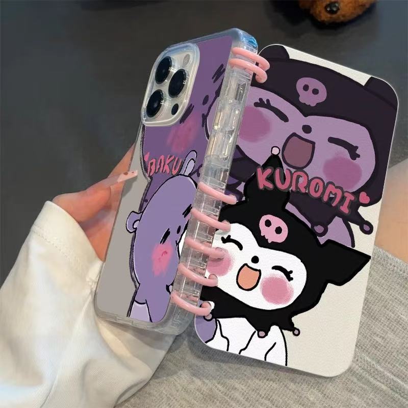 本型スマホケース 「クロミー」が明るくスマイルする姿テーマ 手帳型スマホケース  キャラクターの柔らかい 折りたたみ式 ノート型 スマホケース  iPhone に対応