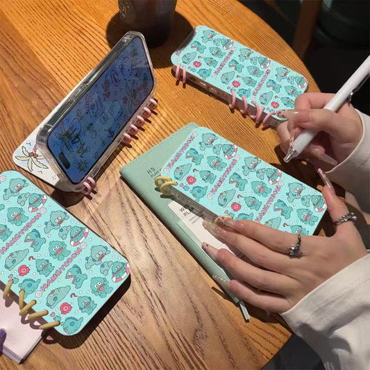 本型スマホケース  サンリオの人気キャラクター「ハントン」テーマ  手帳型スマホケース  キャラクターの柔らかい 折りたたみ式 ノート型 スマホケース  iPhone に対応