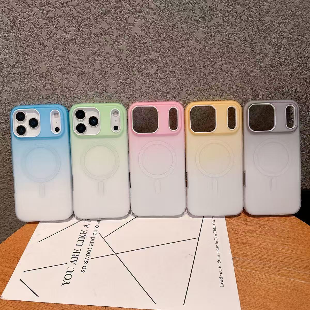 スマホケース  ゼリーグラデーションマグネットスマホケース    耐衝撃・防振性能に優れ、高級感あふれるスマホケースで、iPhone 11~17 に対応