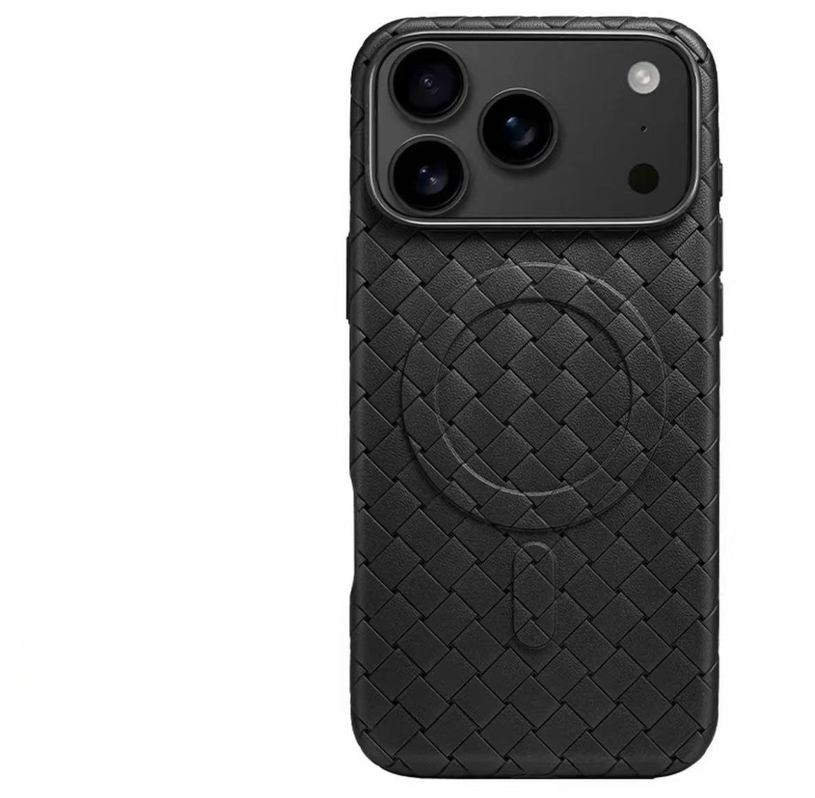 スマホケース  モノトーン ニット柄マグネットスマホケース  耐衝撃・防振性能に優れ、高級感あふれるスマホケースで、iPhone 11~17 に対応