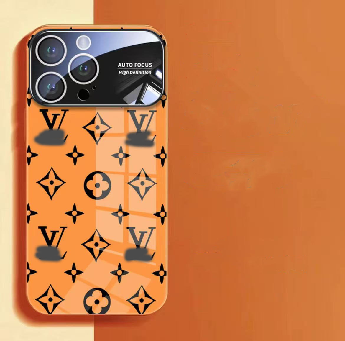 スマホケース  高級感強化ガラス製  ダブルV  耐衝撃・防振性能に優れ、高級感あふれるスマホケースで、iPhone11~17 に対応