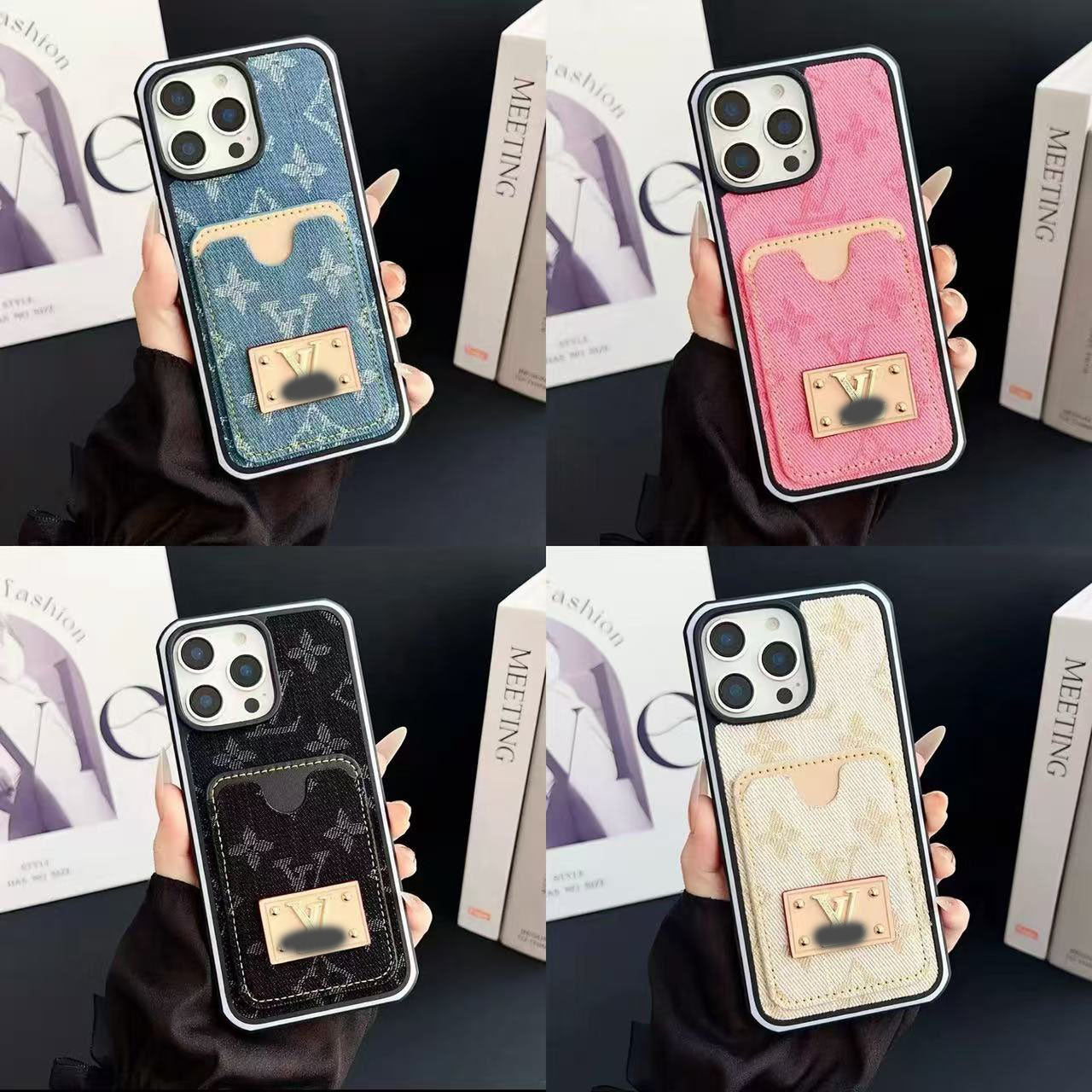 スマホケース  高級感デニムの雰囲気カードホルダー付き  ダブルV  耐衝撃・防振性能に優れ、高級感あふれるスマホケースで、iPhone12~17 に対応