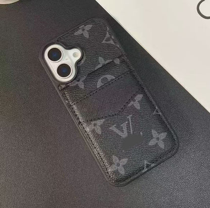 スマホケース  高級感カードスロット付き  ダブルV  耐衝撃・防振性能に優れ、高級感あふれるスマホケースで、iPhone13~17 に対応