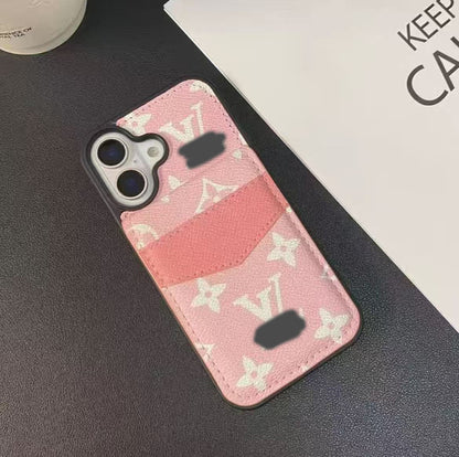 スマホケース  高級感カードスロット付き  ダブルV  耐衝撃・防振性能に優れ、高級感あふれるスマホケースで、iPhone13~17 に対応