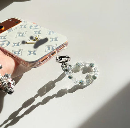 スマホケース  高級感月光白スマホケース   ダブルV    耐衝撃・防振性能に優れ、高級感あふれるスマホケースで、iPhone12~17 に対応