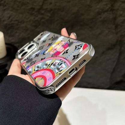 スマホケース  高級感観覧車柄   ダブルV    耐衝撃・防振性能に優れ、高級感あふれるスマホケースで、iPhone14~17 に対応