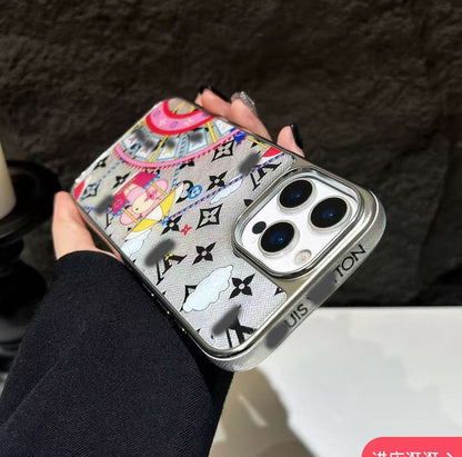 スマホケース  高級感観覧車柄   ダブルV    耐衝撃・防振性能に優れ、高級感あふれるスマホケースで、iPhone14~17 に対応