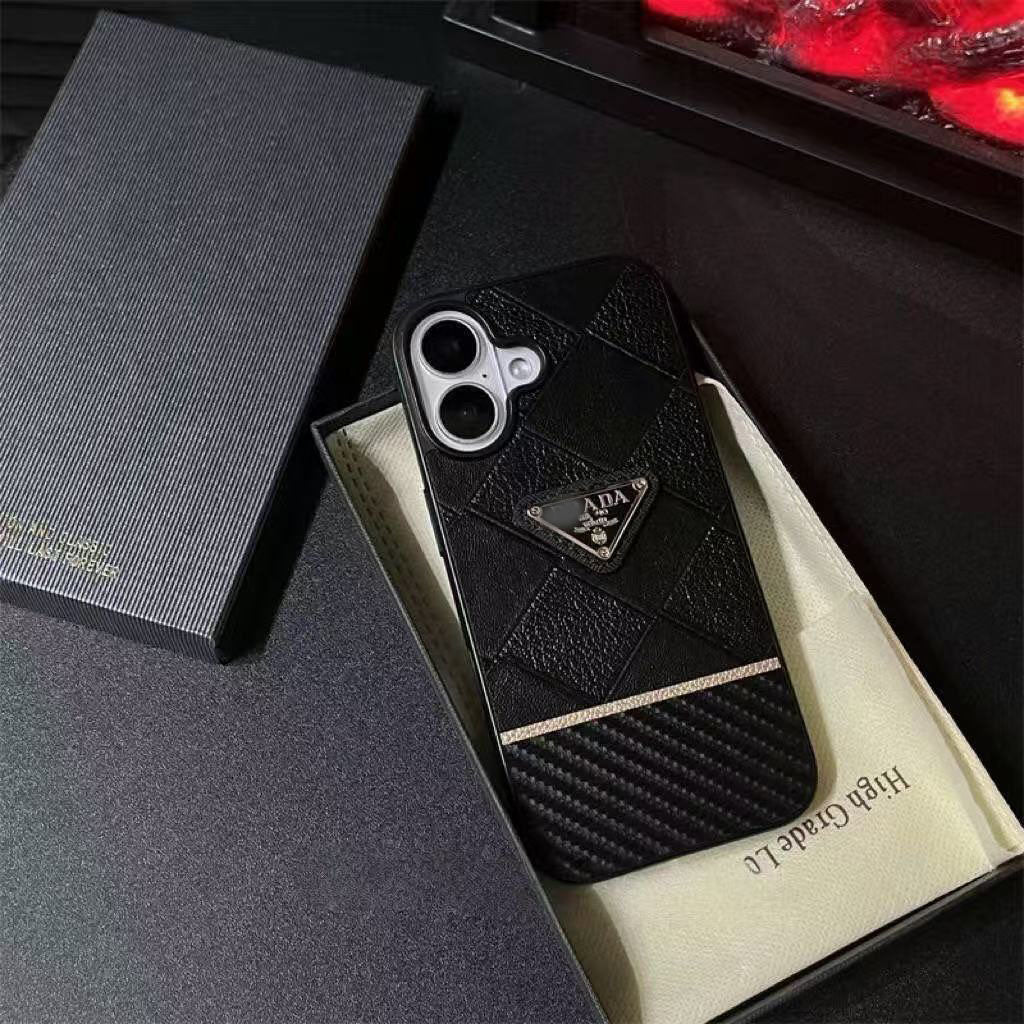 スマホケース  高級感編み目柄スマホケース   ダブルPRA**  耐衝撃・防振性能に優れ、高級感あふれるスマホケースで、iPhone12~17 に対応