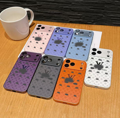 スマホケース ガラス質感 ダブルV レンズ保護付き 耐衝撃・防振性能に優れ、高級感あふれるスマホケースで、iPhone12~17 に対応