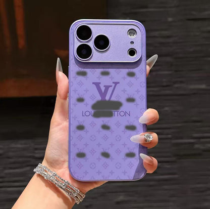 スマホケース ガラス質感 ダブルV レンズ保護付き 耐衝撃・防振性能に優れ、高級感あふれるスマホケースで、iPhone12~17 に対応