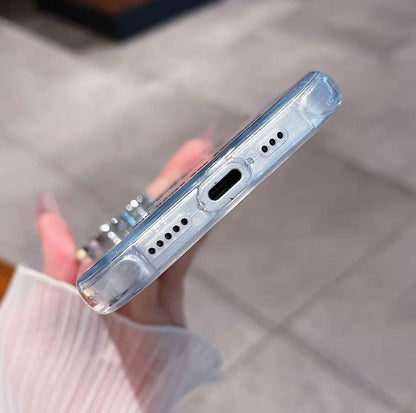 スマホケース  高級感カラープリントシリコンスマホケース ダブルV    耐衝撃・防振性能に優れ、高級感あふれるスマホケースで、iPhone12~17 に対応