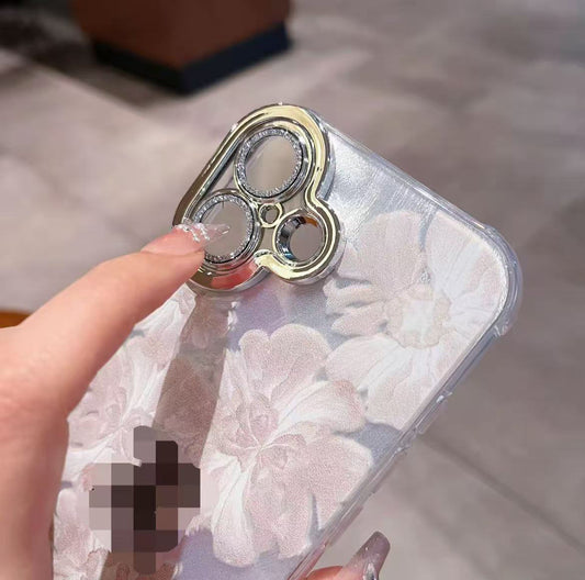 スマホケース  高級感カラープリントシリコンスマホケース ダブルV    耐衝撃・防振性能に優れ、高級感あふれるスマホケースで、iPhone12~17 に対応