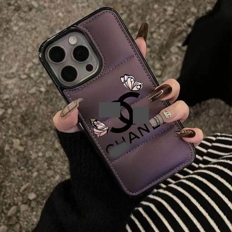 スマホケース  高級感ダウンジャケット風スマホケース  ダブルC   耐衝撃・防振性能に優れ、高級感あふれるスマホケースで、iPhone12~17 に対応