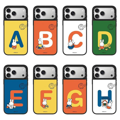 スマホケース  ケースTIFY  ミッフィーの愛らしい姿と A～Z のアルファベットが組み合わさったスマホケース  耐衝撃・防振性能に優れ、高級感あふれるスマホケースで、iPhone12~17 に対応