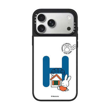 スマホケース  ケースTIFY  ミッフィーの愛らしい姿と A～Z のアルファベットが組み合わさったスマホケース  耐衝撃・防振性能に優れ、高級感あふれるスマホケースで、iPhone12~17 に対応