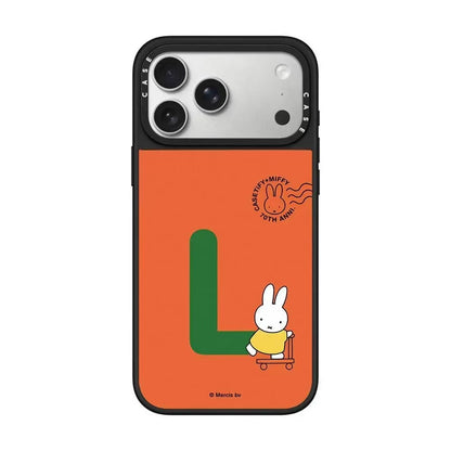 スマホケース  ケースTIFY  ミッフィーの愛らしい姿と A～Z のアルファベットが組み合わさったスマホケース  耐衝撃・防振性能に優れ、高級感あふれるスマホケースで、iPhone12~17 に対応