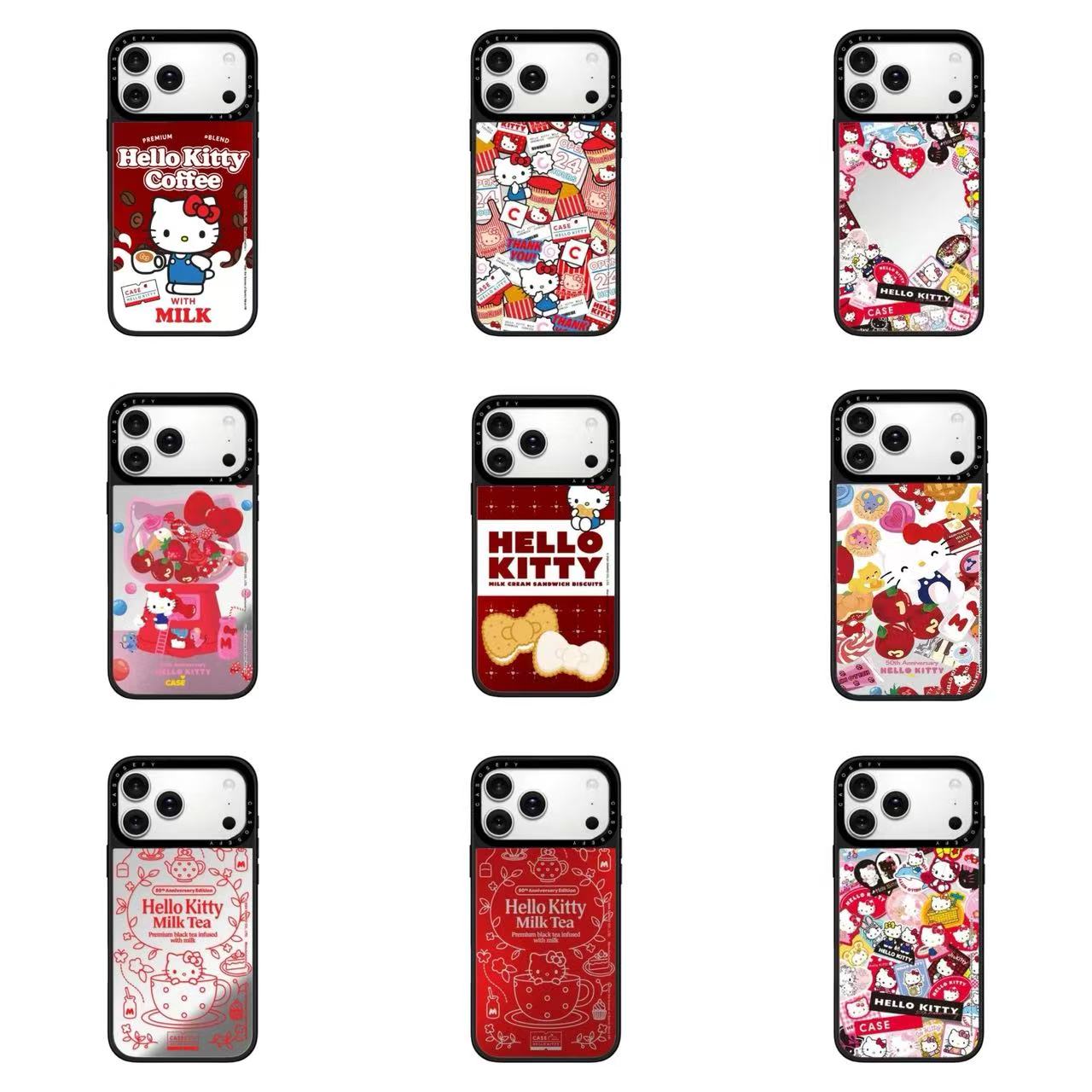 スマホケース  ケースTIFY  キティちゃん 50 周年記念モデルのスマホケース  耐衝撃・防振性能に優れ、高級感あふれるスマホケースで、iPhone12~17 に対応