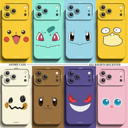 スマホケース  ポケモンの超大きな愛らしい瞳が特徴の、シリコンスマホケース  耐衝撃・防振性能に優れ、高級感あふれるスマホケースで、iPhone12~17 に対応
